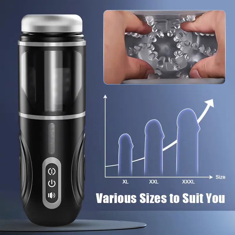 XR12: Hands Free Male Masturbator with 7 Thrusting Rotating & Low Noise