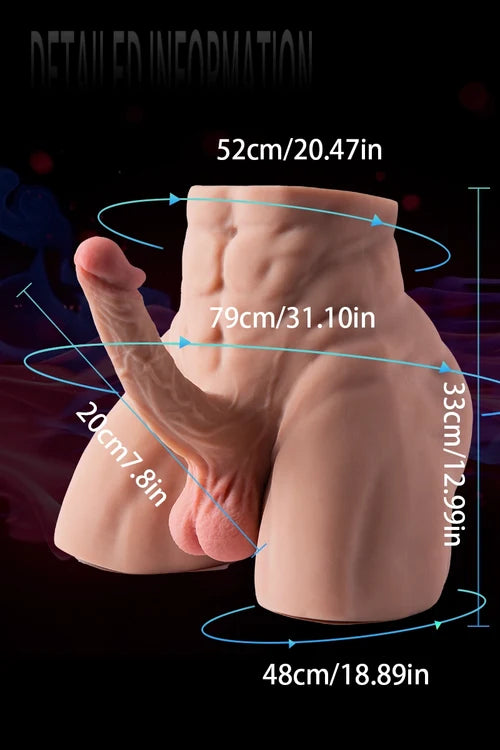 Terry: Heavyweight Male Sex Torso 10.8kg (23.8lb) 7.87" Poseable Dildo