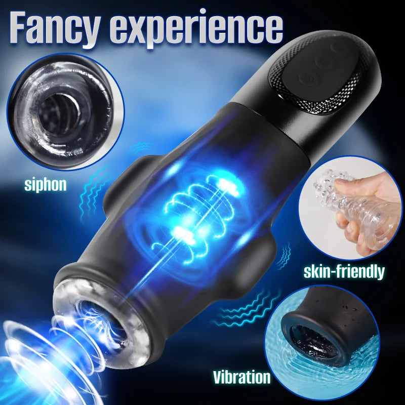 XS3: Portable Male Masturbator 9 Vibration 5 Suction for Small Penis