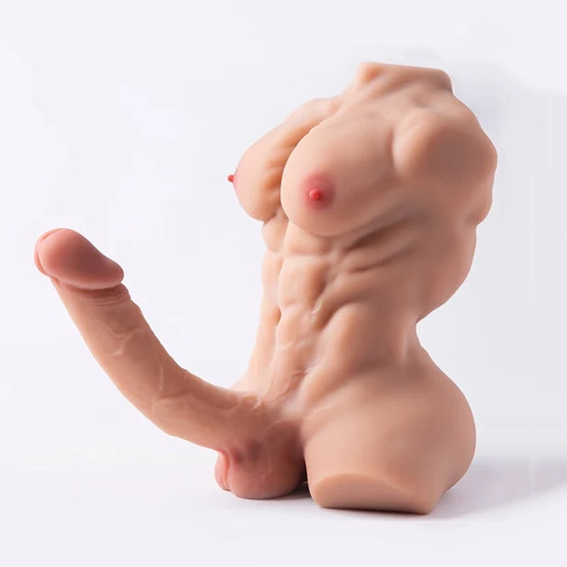 Kalel: Muscular Male Sex Torso 3.79kg (8.37lb) 8" Bendable Metal-Keel Dildo