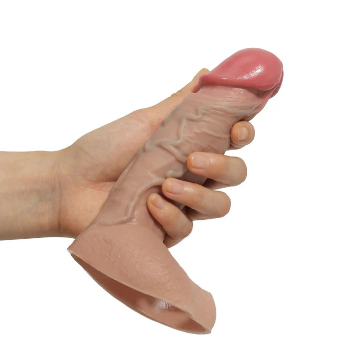 CS20: 4.6"x 1.7 " Silicone Penis Sleeve Textured Veins & Ball Impact Compact Fit