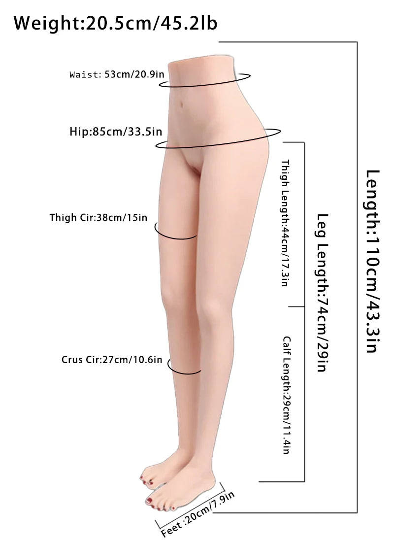 Sally: TPE Sex Torso 20.5kg (45.21lb) 1:1 Scale Anti-Tear Long Legs & Footjob Arch