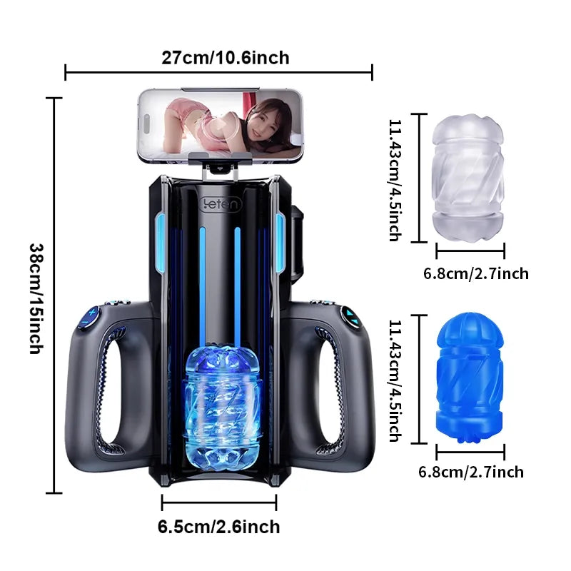Leten Thrusting Pro: 700 SPM High-Speed Auto Stroker with Dual Sleeves