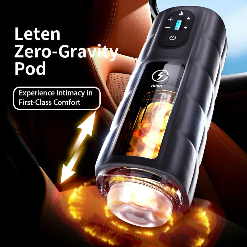 Leten Zero Gravity: Luxury 168-LED Light-Heating Auto Stroker with Vibration