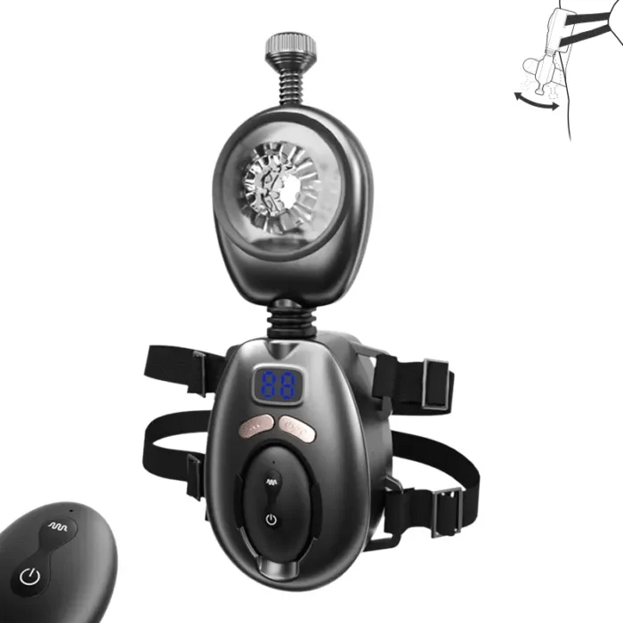 XT11: Hands-Free Masturbator Adjustable Stroking & Vibrating Strap-On