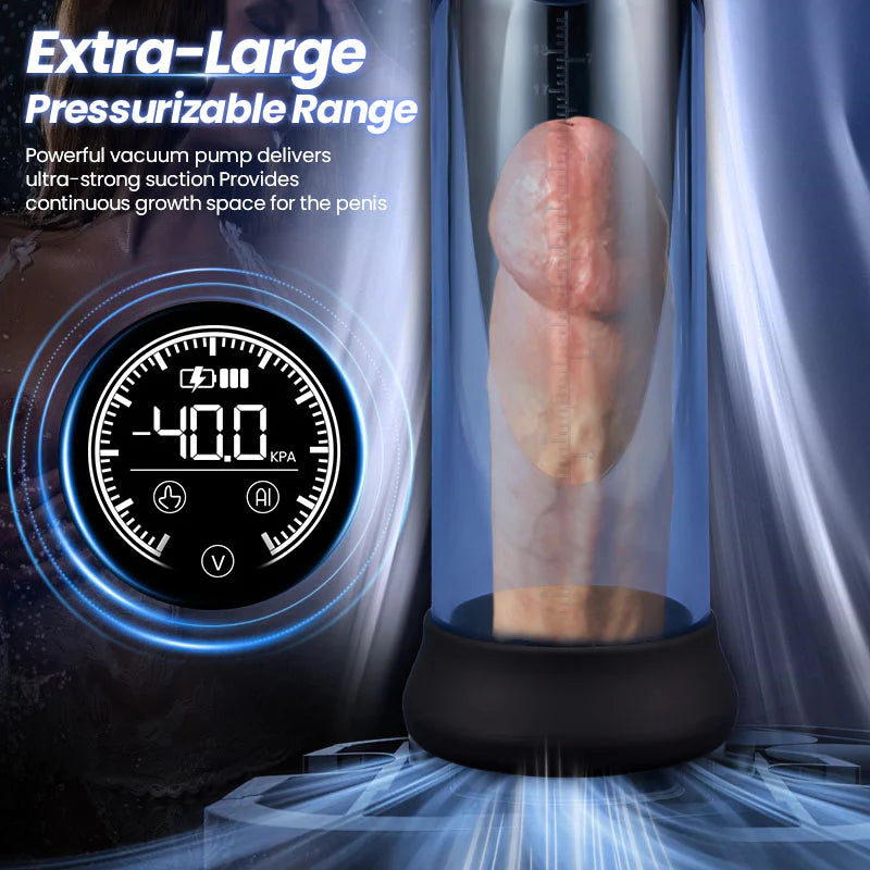 Bathfun Pro: Smart Hydro Penis Pump with AI Control & Digital Display