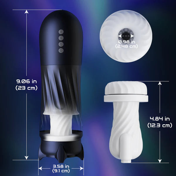 XT3: Male Masturbator Twisting Thrusting Vibrating with Heat & Dry Base