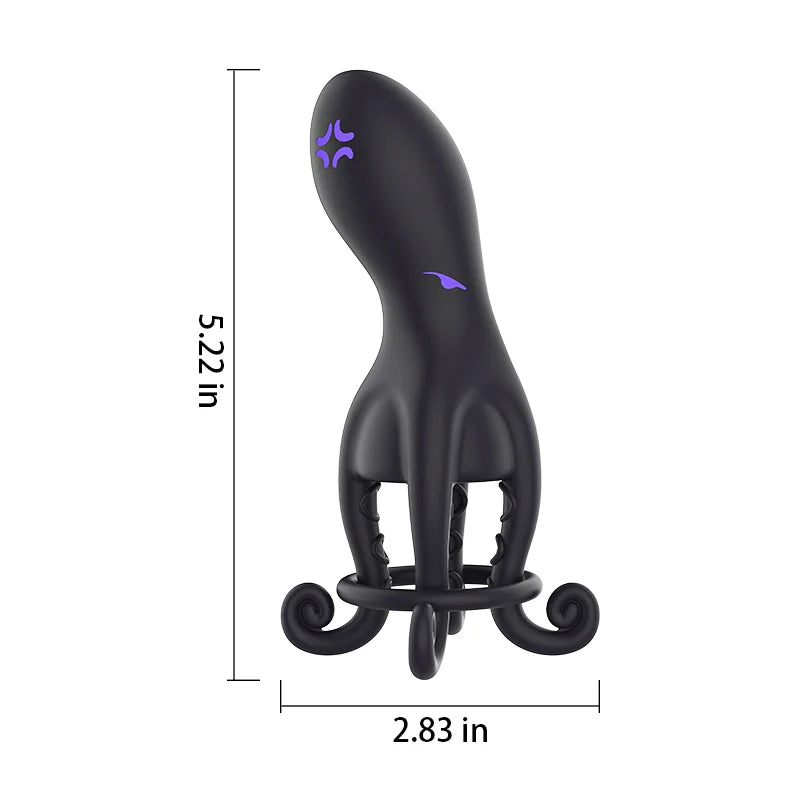 XG11: Hands-Free Octopus Penis Vibrator with C-Ring Support