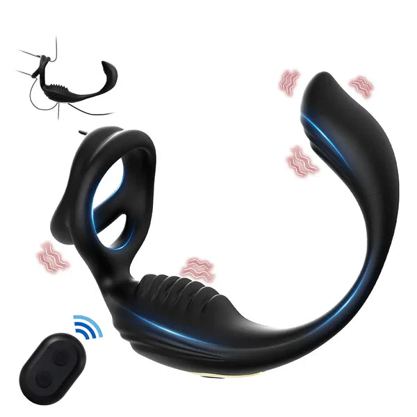 PM5: Prostate Massager Ribbed Dual-Motor Ring with Wireless Remote