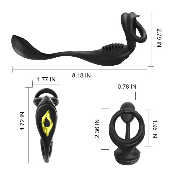 PM5: Prostate Massager Ribbed Dual-Motor Ring with Wireless Remote