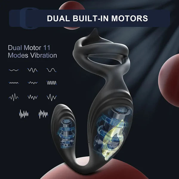 PM5: Prostate Massager Ribbed Dual-Motor Ring with Wireless Remote