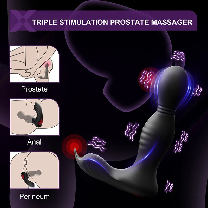 PM8: Prostate Massager Rotating Vibrating Licking App & Remote Control