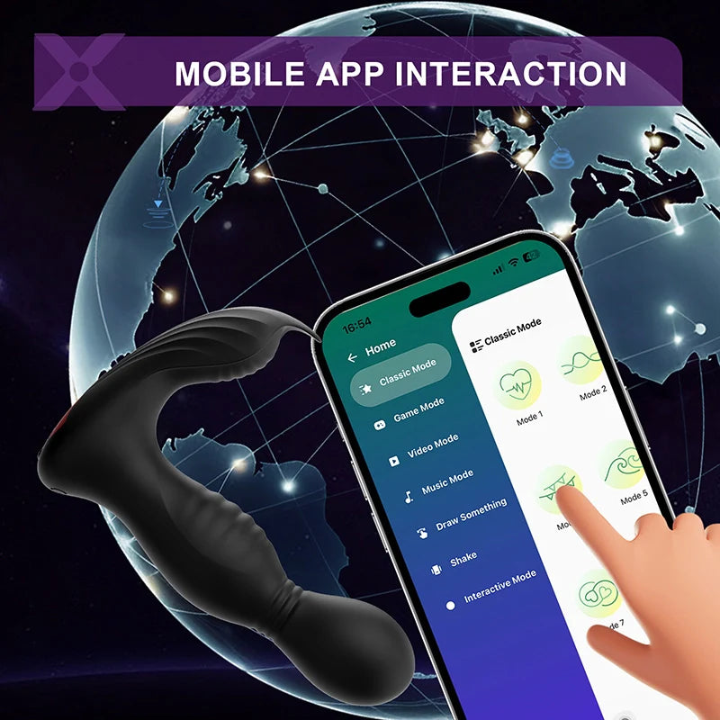 PM8: Prostate Massager Rotating Vibrating Licking App & Remote Control