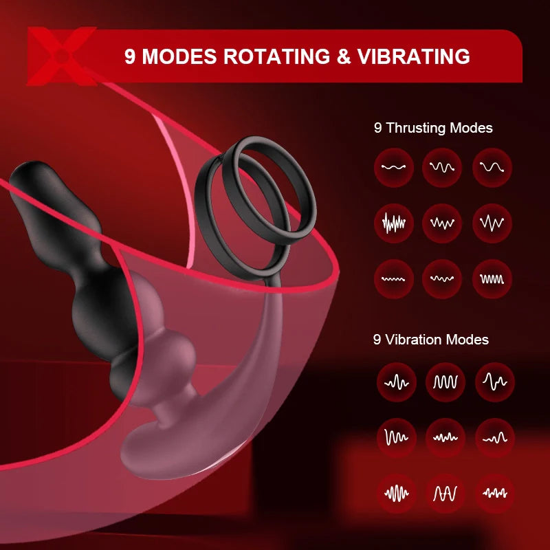 PM14: Prostate Massager Rotating Vibrating Wireless Remote Control