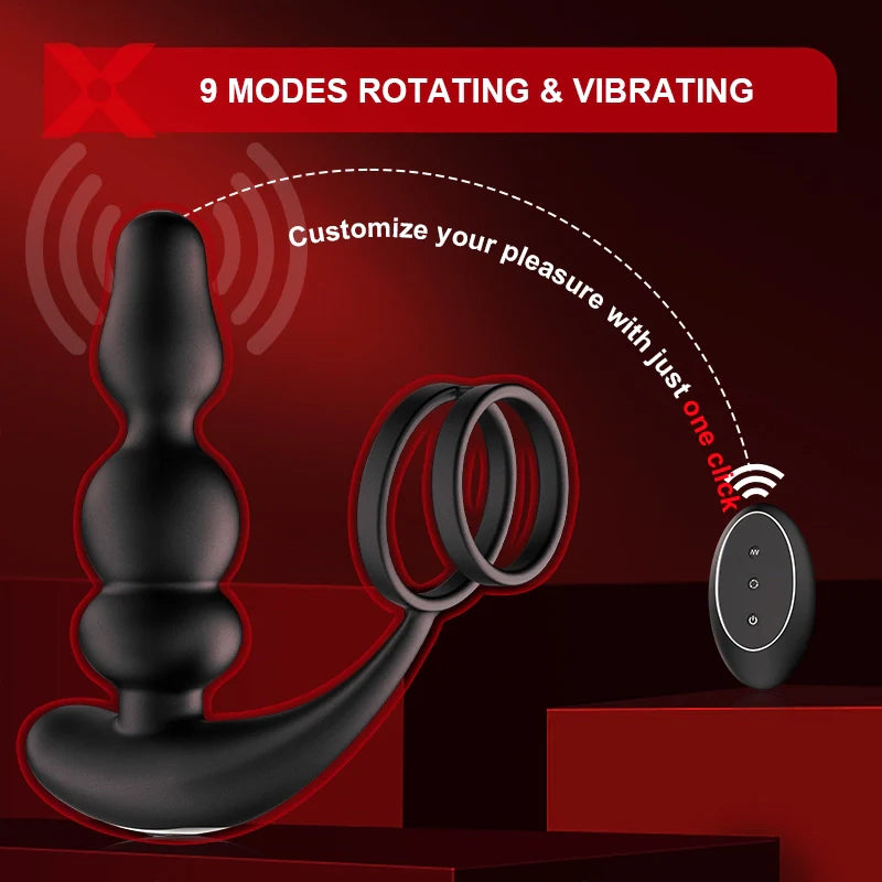 PM14: Prostate Massager Rotating Vibrating Wireless Remote Control