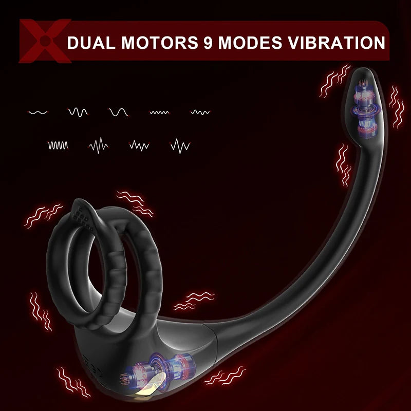 PM2: Prostate Massager 3-in-1 Dual-Motor Ring with App/Remote Control