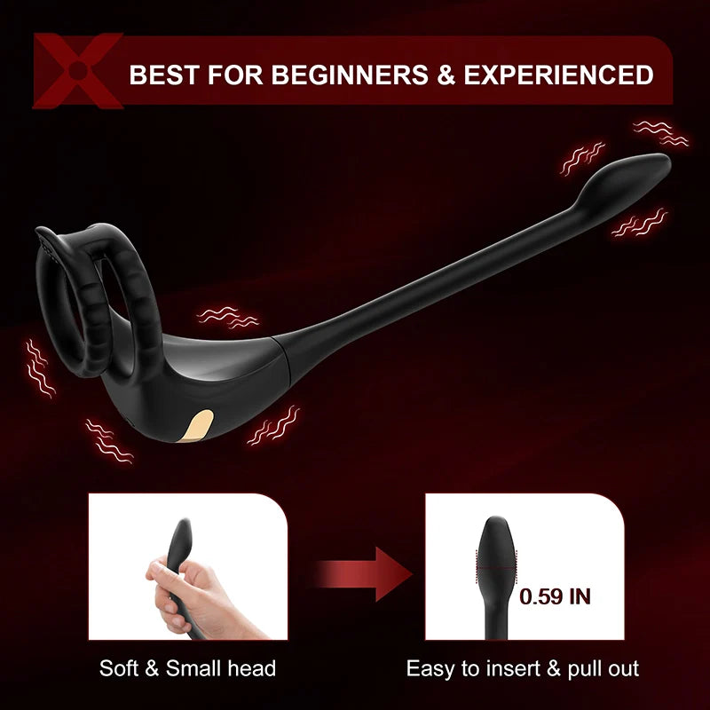 PM2: Prostate Massager 3-in-1 Dual-Motor Ring with App/Remote Control