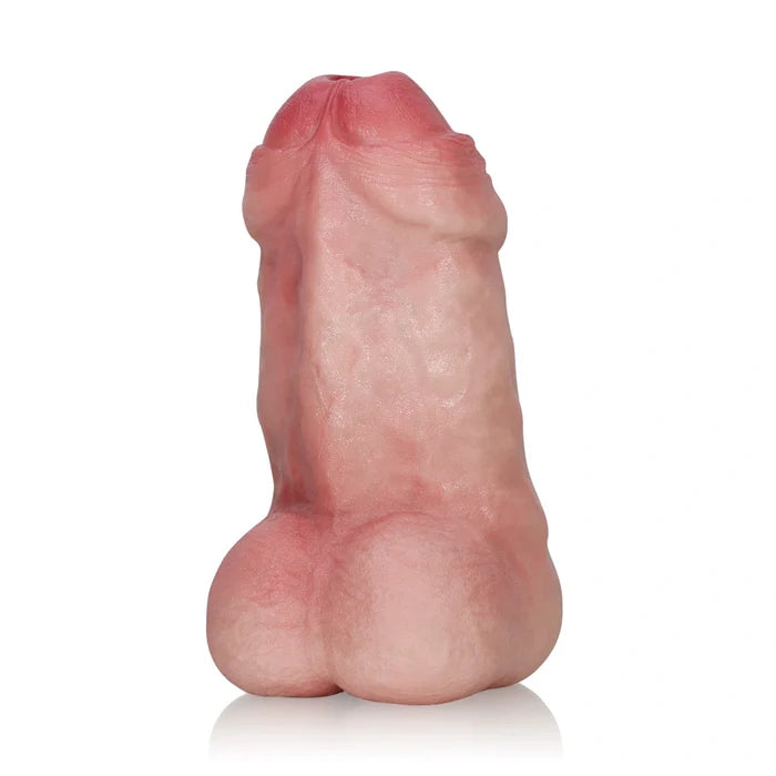PU80: Silicone Pocket Stroker 7.3" Dildo Design with Anal Channel for Gay