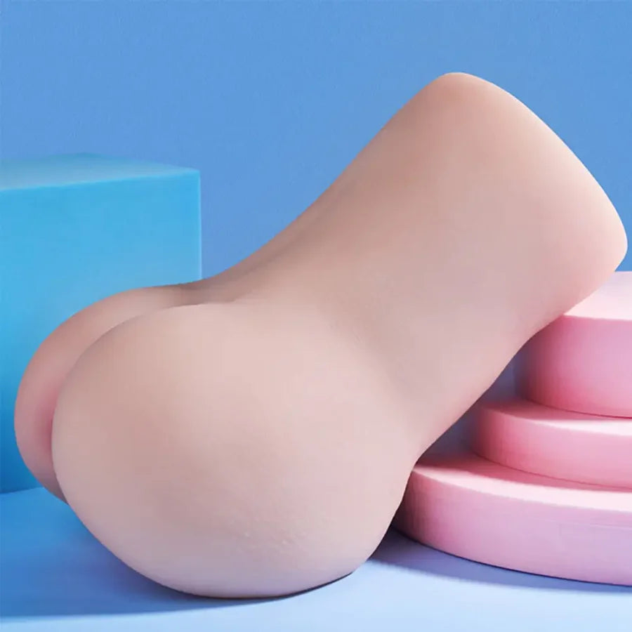 PU73: TPE Pussy Stroker 6.7" Realistic Dual-Channel Vaginal & Anal