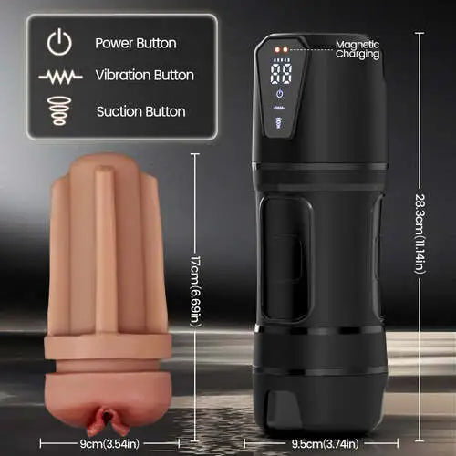 XV8: Realistic Masturbator 1:1 Replica with 5 Suction & 10 Vibration
