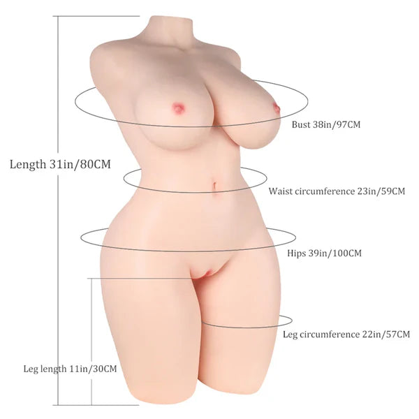 Madison: Silicone Torso Sex Doll 31.0kg (68.0lb) Life Size Ultra Soft & Real