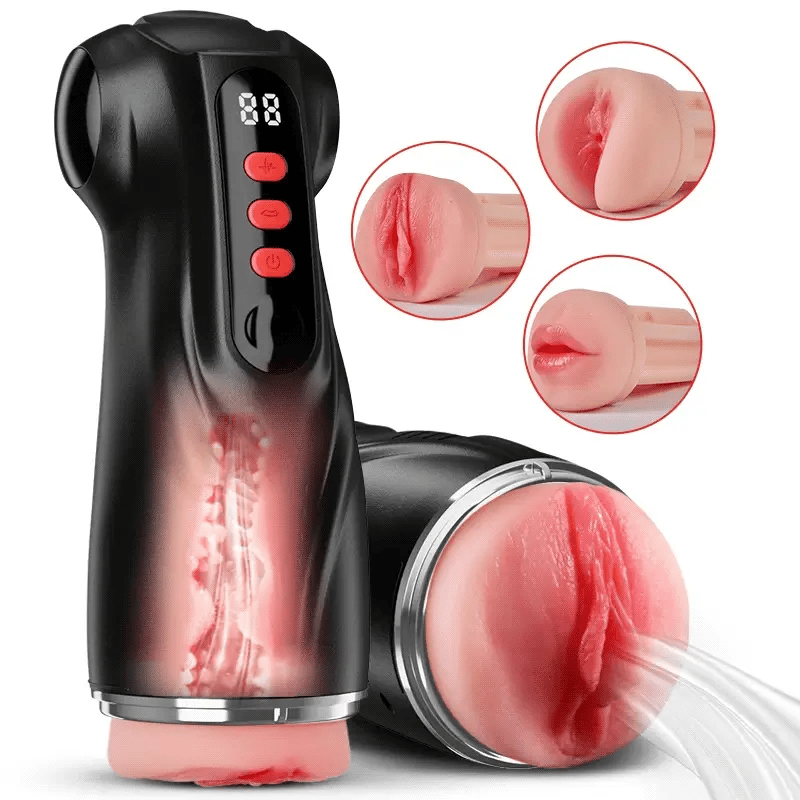 XV11: Sucking & Vibrating Masturbator 3 Interchangeable Sleeves App Control