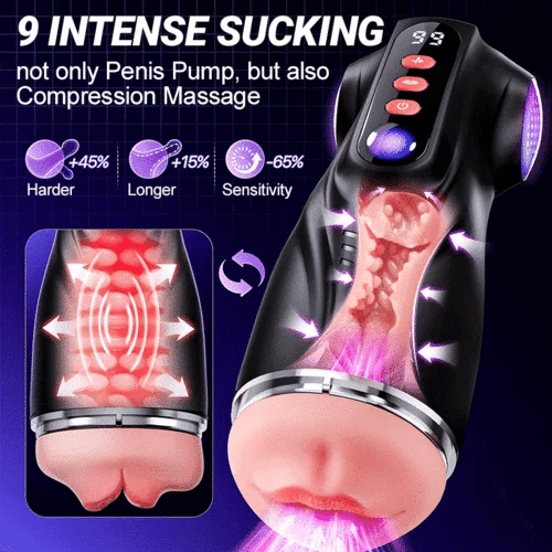 XV11: Sucking & Vibrating Masturbator 3 Realistic Interchangeable Sleeves