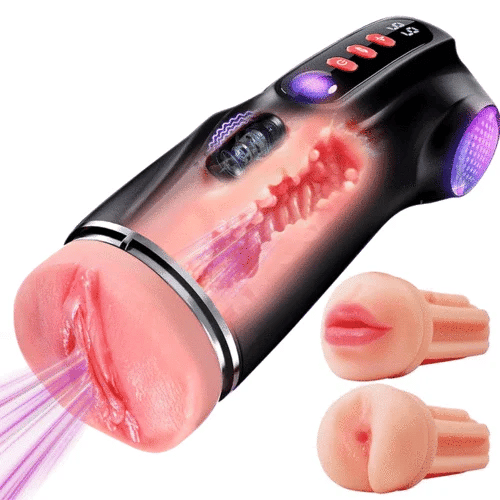 XV11: Sucking & Vibrating Masturbator 3 Realistic Interchangeable Sleeves