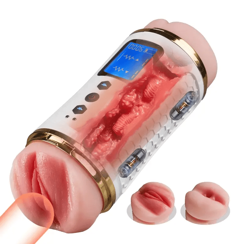 XV12: Dual-Ended Vibrating Masturbator 100% Waterproof Through-Hole Stroker