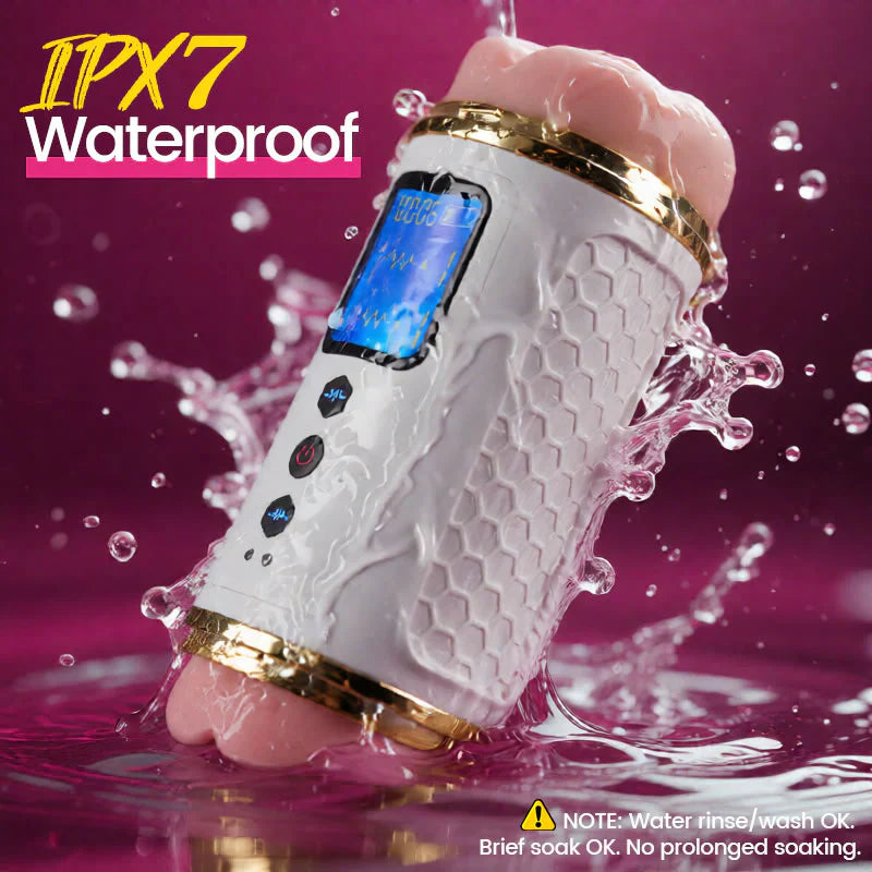 XV12: Dual-Ended Vibrating Masturbator 100% Waterproof Through-Hole Stroker