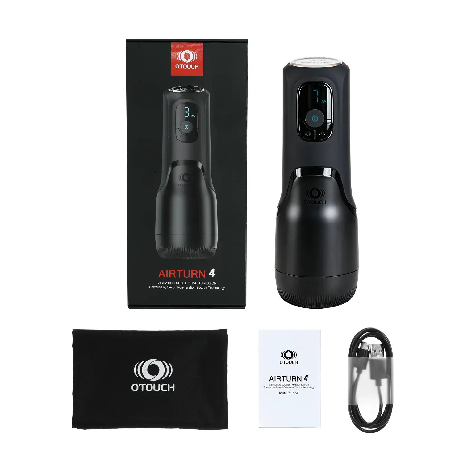 Airturn 4: Masturbator with Gen 2 Contraction Tech Clamping Sucking Vibrating