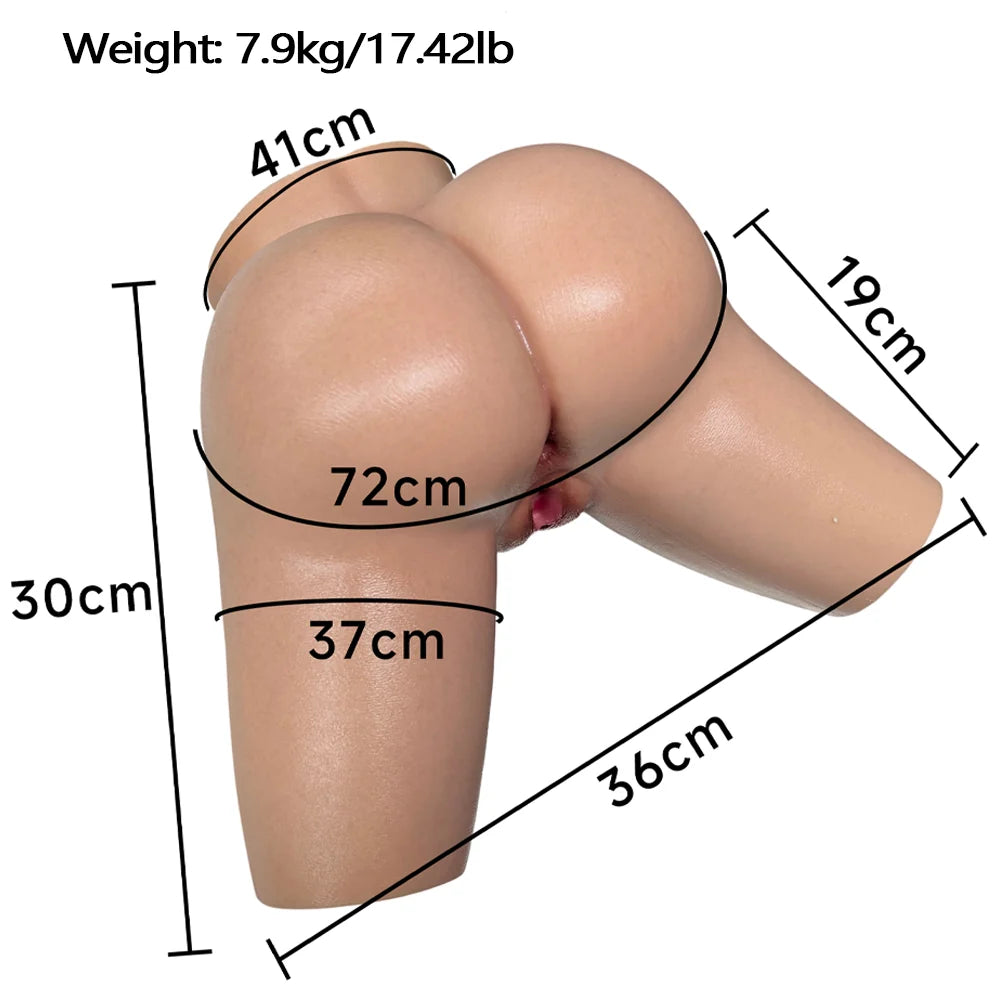 Doreen: Platinum Silicone MILF Sex Torso 8kg (17.42lb) Gel Booty & Cushion Entry
