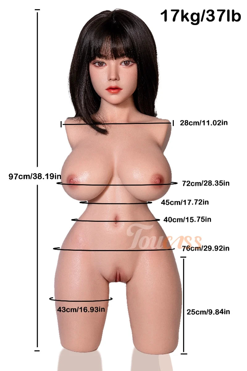 Reina: Japanese Silicone Sex Torso 17kg (37lb) ROS Head with Movable Jaw & Gel Breasts