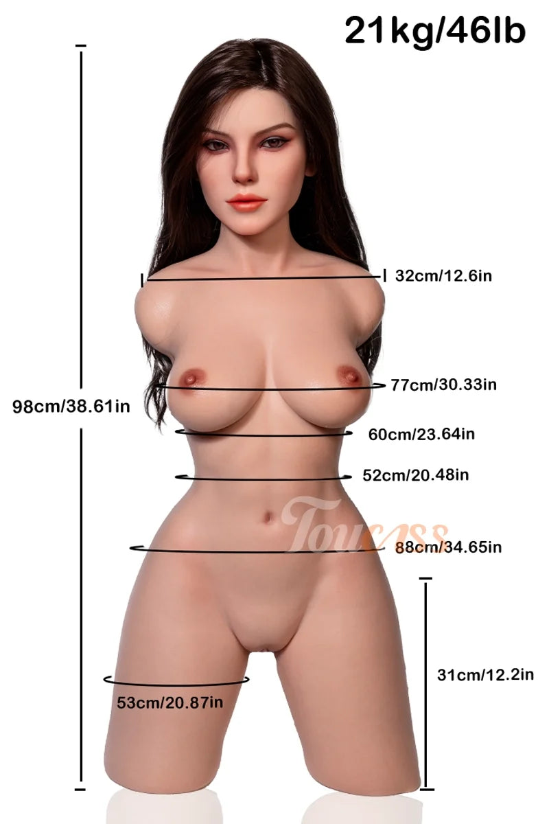 Sofia: Silicone Sex Doll Torso 21kg (46lb) ROS Head with Movable Jaw & Gel Breasts
