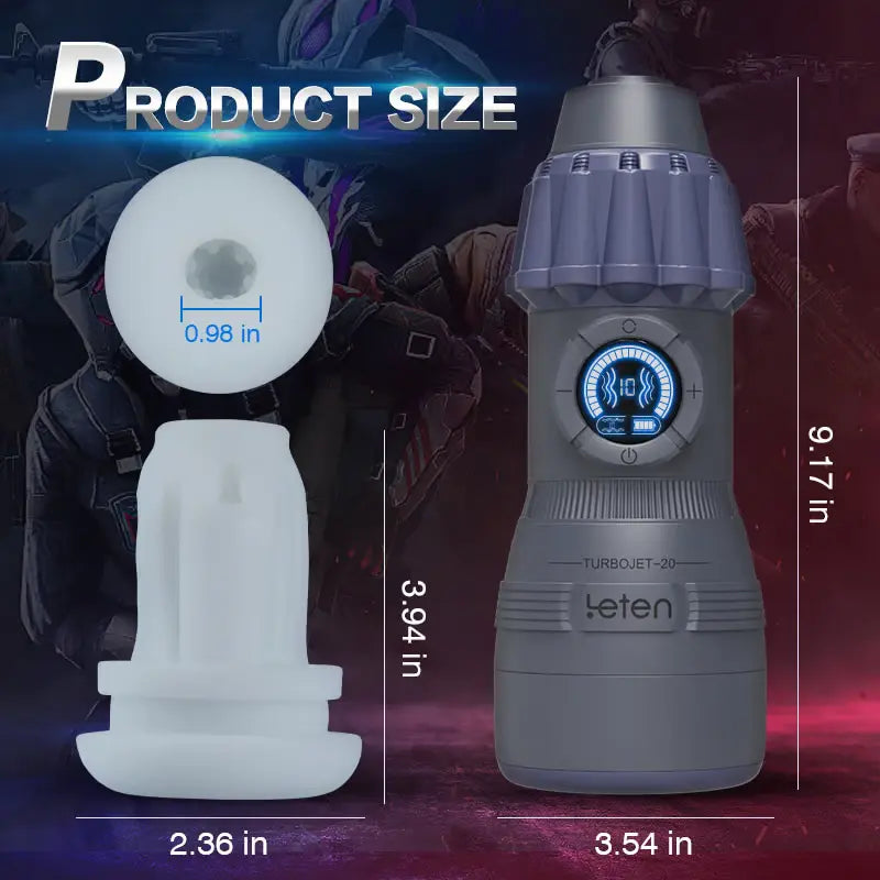 Leten TurboJet: Male Masturbator 10 Sucking Vibrating Portable Size