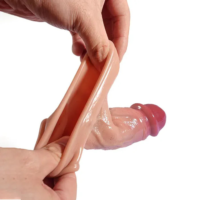CS07: 6.77" x 2" Realistic Big Glans Penis Sleeve Extra Length & Girth