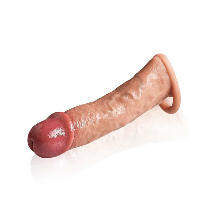CS15: 7.5" x 2" Silicone Penis Sleeve Extension with Silicone & Stretch Ring