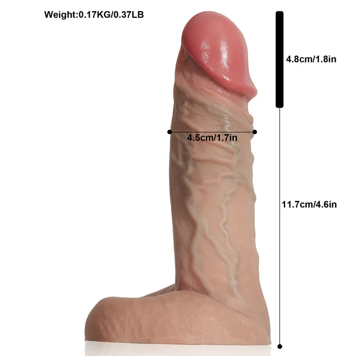 CS20: 4.6"x 1.7 " Silicone Penis Sleeve Textured Veins & Ball Impact Compact Fit