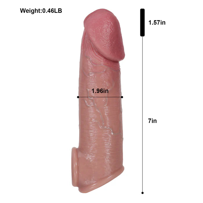 CS28: 8.6" x 2" Realistic Soft Penis Sleeve with Large Glans & Detailed Vein Textures