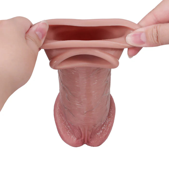 CS28: 8.6" x 2" Realistic Soft Penis Sleeve with Large Glans & Detailed Vein Textures