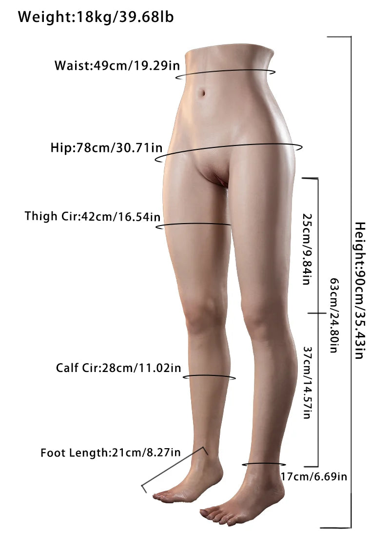 Alyssa: Premium Full Silicone Sex Torso 18kg (39.68lb) Gel Booty & Long Legs