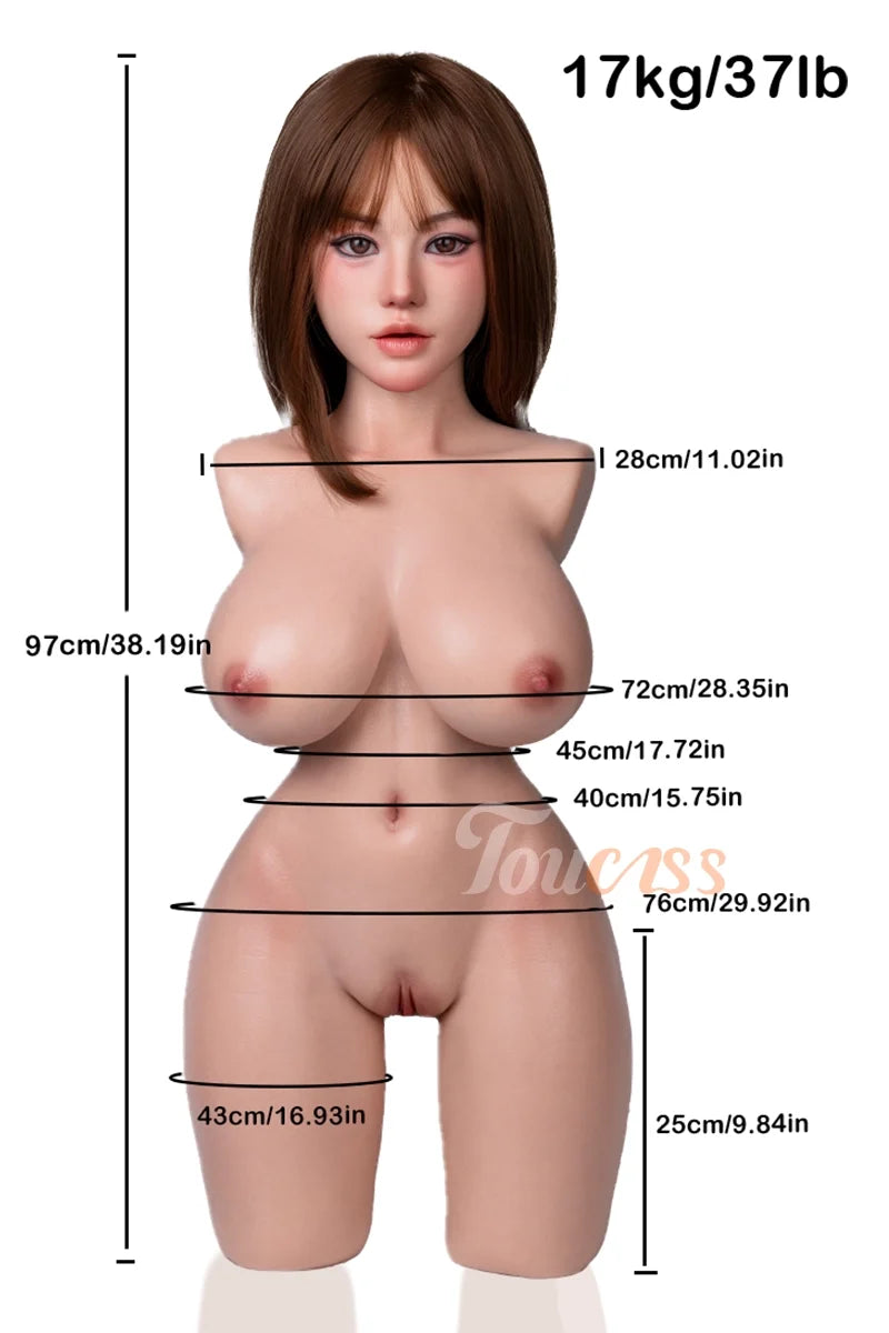 Yuna: Japanese Silicone Sex Torso 17kg (37lb) ROS Head with Movable Jaw & Gel Breasts