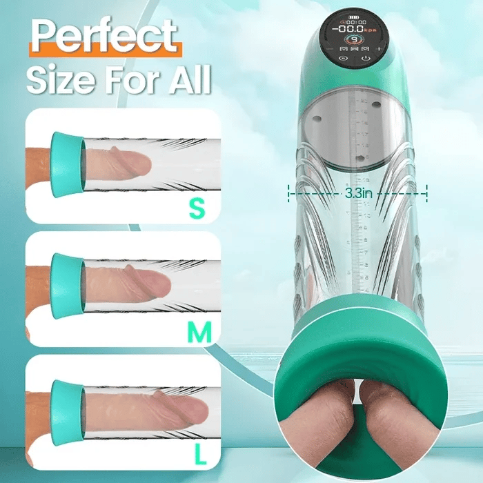 XP14: Automatic Penis Pump with Digital Display 4 Pressure 9 Suction Waterproof