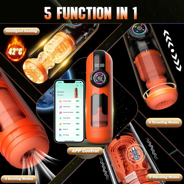 XT12: 5 in 1 Automatic Stroker Thrusting Sucking Vibrating Heating & App Control