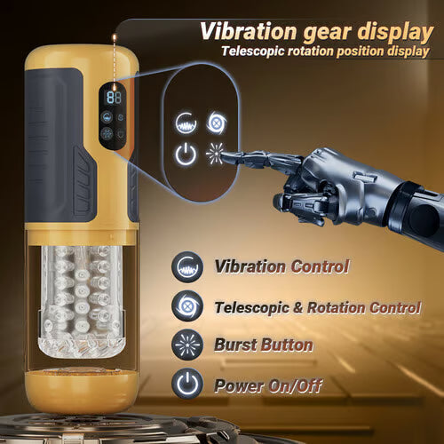 XR15: 5-in-1 Auto Stroker Thrusting Rotating Vibrating Licking & One Click Burst
