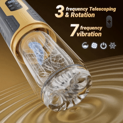 XR15: 5-in-1 Auto Stroker Thrusting Rotating Vibrating Licking & One Click Burst