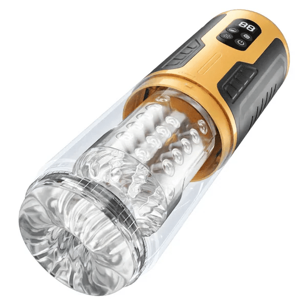 XR15: 5-in-1 Auto Stroker Thrusting Rotating Vibrating Licking & One Click Burst