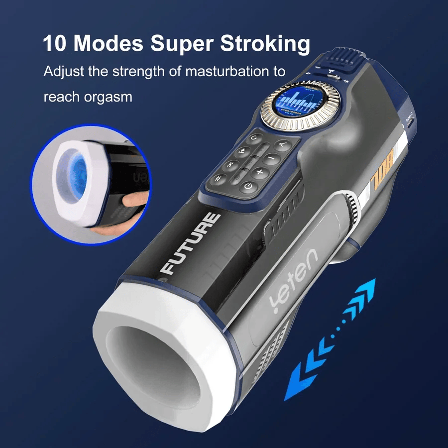 Leten 708 Future Pro: Luxury Auto Stroker with Airbag Massage & Drying Base