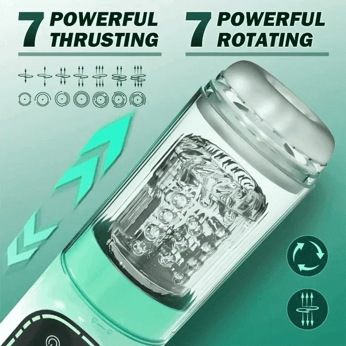 XR4 Waterproof Blowjob Machine: 5-in-1 Sucking, Thrusting, Rotating & Vibrating