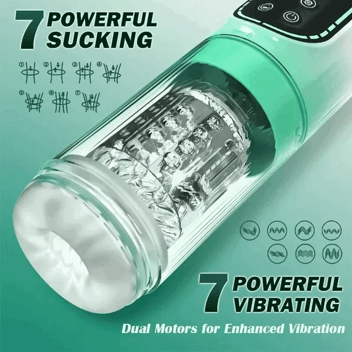 XR4: Waterproof Blowjob Machine 5-in-1 Sucking, Thrusting, Rotating & Vibrating